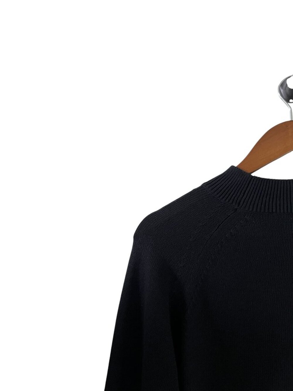 Everlane Mock Turtleneck Cotton Sweater In Black Size S - Picture 9 of 13